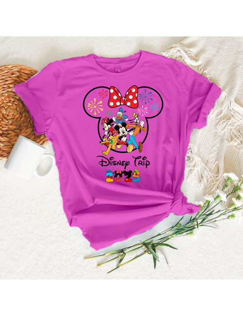 Camiseta manga corta básicas para toda la familia - "Disney 2025 Tryp" - 100% algodón - Regalo