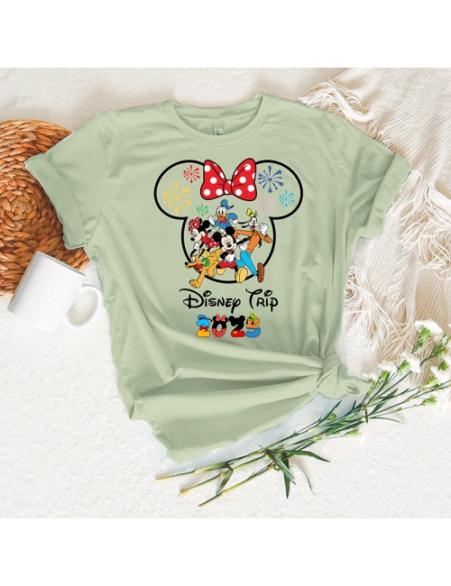 Camiseta manga corta básicas para toda la familia - "Disney 2025 Tryp" - 100% algodón - Regalo