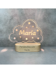 Lámpara luz led - Nube con nombre - Personalizada con foto - Ilustración - Bebés