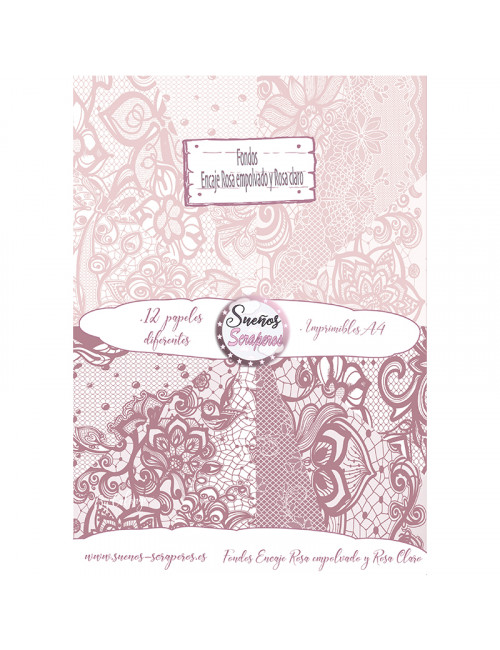 Fondos "Encaje Rosa empolvado y Rosa Claro"