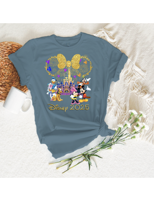 Camiseta manga corta básicas para toda la familia - "Disney Gold Castle " - Regalo - Disneyland parís