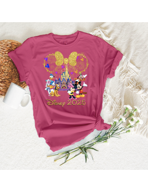 Camiseta manga corta básicas para toda la familia - "Disney Gold Castle " - Regalo - Disneyland parís