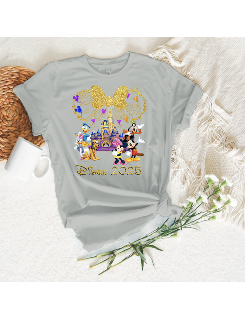 Camiseta manga corta básicas para toda la familia - "Disney Gold Castle " - Regalo - Disneyland parís