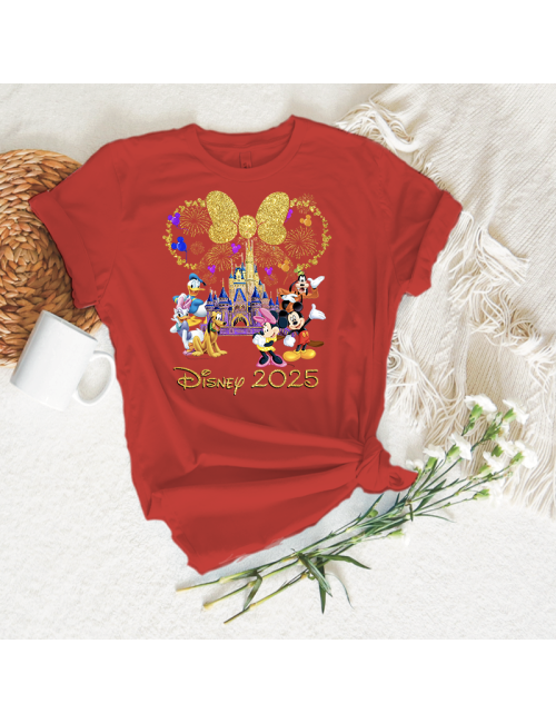 Camiseta manga corta básicas para toda la familia - "Disney Gold Castle " - Regalo - Disneyland parís