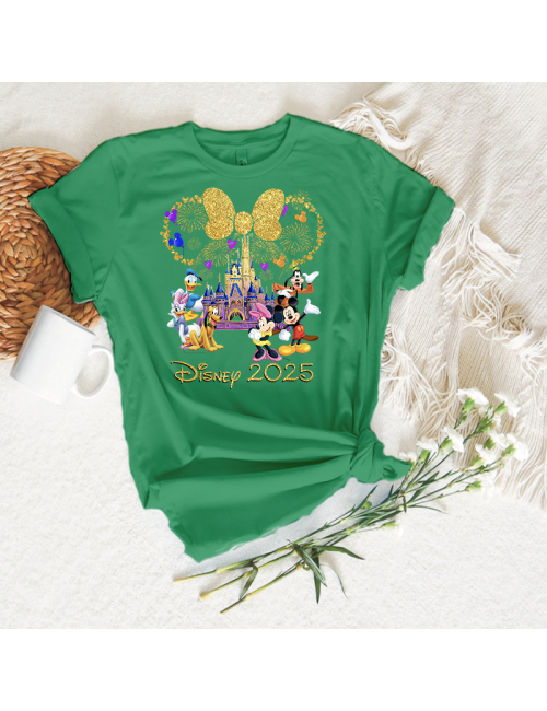 Camiseta manga corta básicas para toda la familia - "Disney Gold Castle " - Regalo - Disneyland parís
