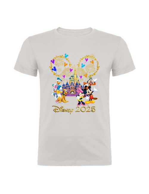Camiseta manga corta básicas para toda la familia - "Disney Gold Castle " - Regalo - Disneyland parís