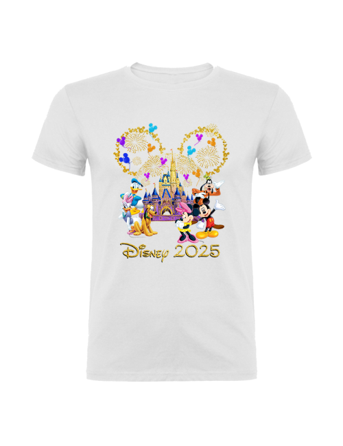 Camiseta manga corta básicas para toda la familia - "Disney Gold Castle " - Regalo - Disneyland parís