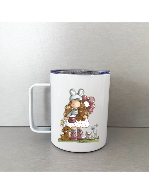 Taza Termo con asa - "Muñeca Nuria Scrap and tips" - Regalo - Especial - Único