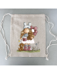 Bolsa cuerdas Beige arpillera "Muñeca Nuria Scarp and tips" - Regalo