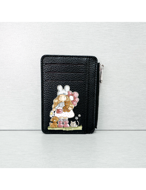 Tarjetero polipiel Negro - Mujer - Hombre - Regalo