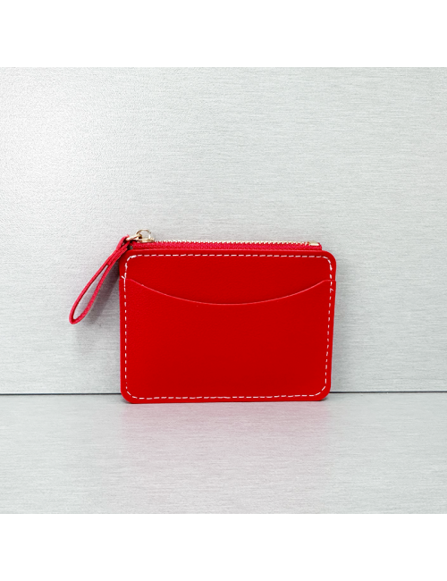 Tarjetero polipiel Rojo - Mujer - Hombre - Regalo - Personalizado