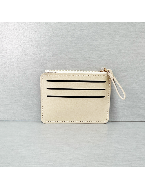 Tarjetero polipiel Beige - Mujer - Hombre - Regalo