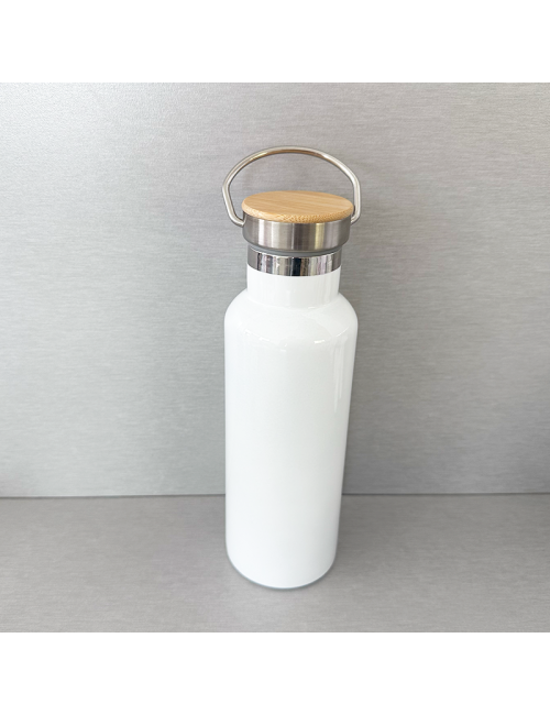 Botella Termo Madera - "Muñeca Nuria scrap Primavera" - Regalo - Original