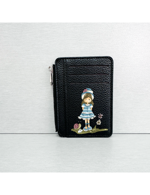 Tarjetero polipiel Negro - Mujer Muñeca Scrap Primavera - Regalo