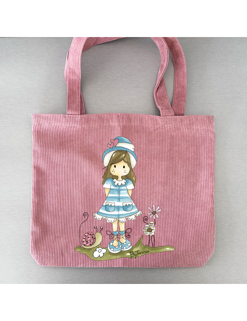 Bolsa Rosa pana asa "Muñeca Nuria Scrap Primavera" - Regalo - Bolsa