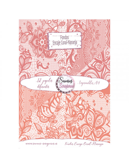 Fondos "Encaje Coral-Naranja"
