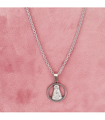 Collar  "Virgen del Rocío - Acero - Hipoalergénico - Regalo - Plateado