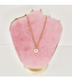 Collar  "Medalla de cruz nacarada - Acero - Hipoalergénico - Regalo - Dorado
