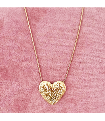 Collar  "Corazón étnico - Acero - Hipoalergénico - Regalo - Dorado