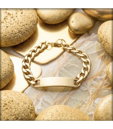 Pulsera - Esclava - Hombre - Personalizada - Acero hipoalergenico -Metálica Dorada cadena cubana