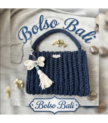 Bolso Bali Azul Marino Artesanal a Crochet Nadiela