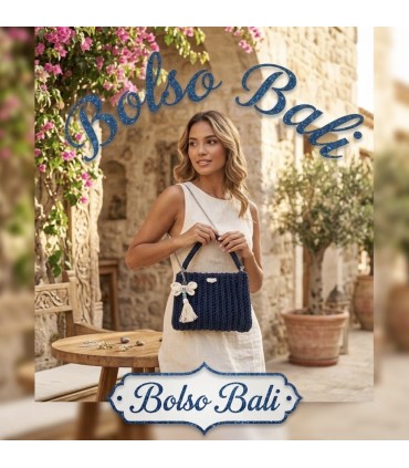 Bolso Bali Azul Marino Artesanal a Crochet Nadiela