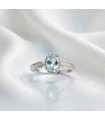Anillo Topacio Azul Natural - Plata de Ley S925 Hipoalergénica