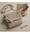 Bolso de Fiesta Artesanal "Estela de Nácar" – Bandolera de Crochet con Hilo Metalizado