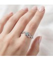 Anillo Apatita Azul Ajustable - Plata de Ley S925 - Anillo Corona Celeste Talla Única Ajustable