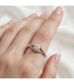 Anillo Moissanita Ajustable - Plata S925 - Anillo Solitario Compromiso Talla Única Ajustable