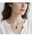 Collar Piedra Natural Ágata Azul - Plata S925