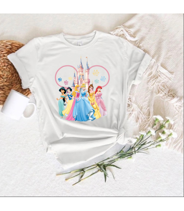 Camiseta manga corta básicas para toda la familia Disney - "Princesas" - Regalo - Disneyland parís