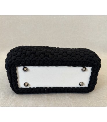 Bolso Bella Negro | Bolso de Crochet Artesanal con Asa Trenzada