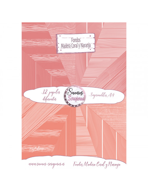 Fondos "Madera Coral y Naranja"