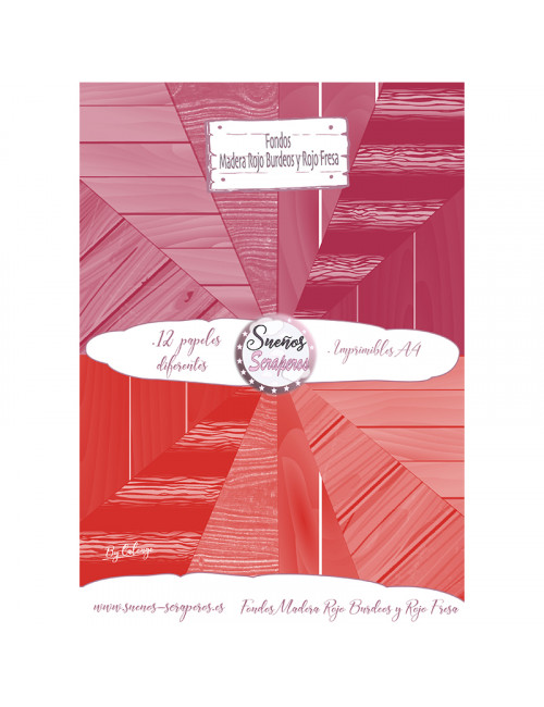 Fondos "Madera Rojo Burdeos y Rojo Fresa"