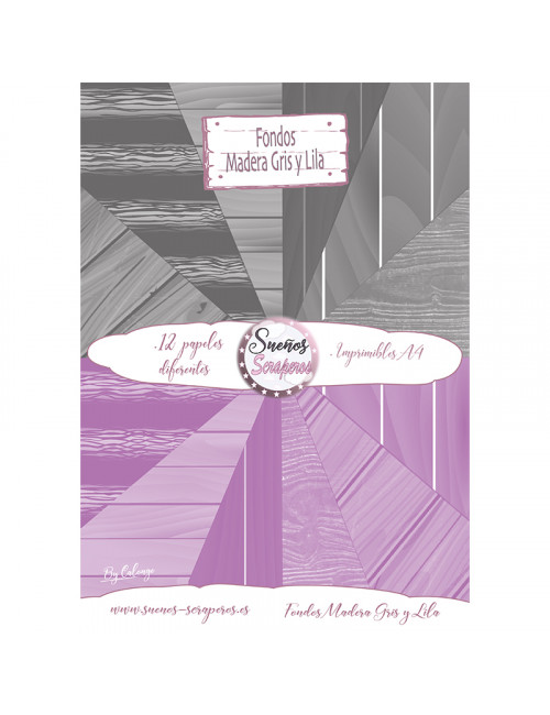 Fondos "Madera Gris y Lila"